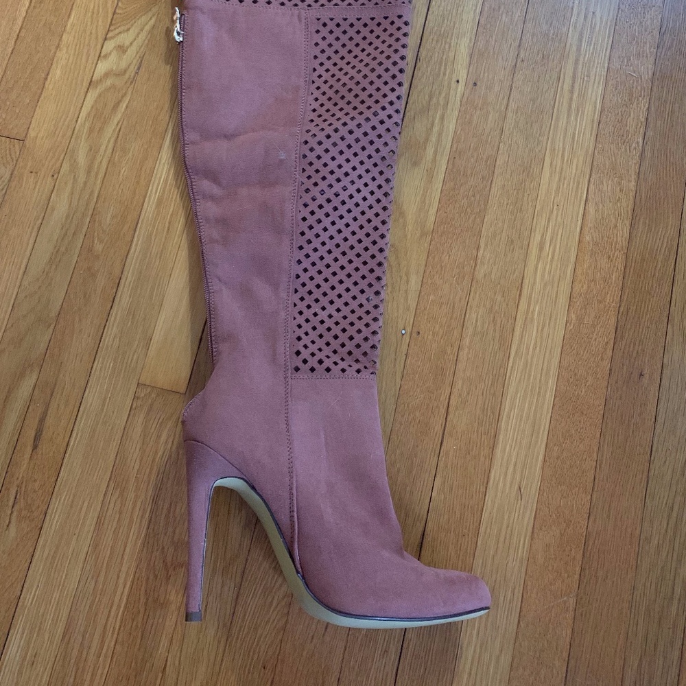 pink over the knee boots